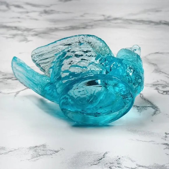 Degenhart Glass Bird & Berry Trinket Paperweight Open Salt Vtg - Picture 6 of 10